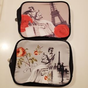 Set of 2 Lancome Paris Eiffel Tower Makeup Cases / Bags